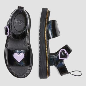 Dr. Martens Junior Marlowe Shimmer Heart Strap Sandals